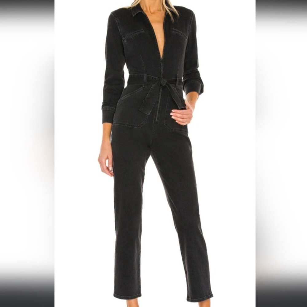 Paige - Black Utility Jumpsuit with Belt